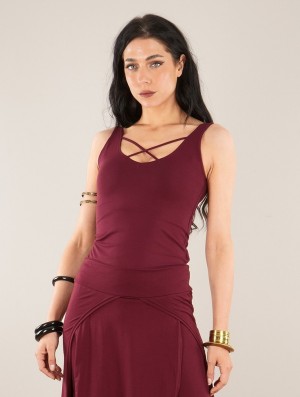 Toonzshop Full Moon Reversible Top Topjes Dames Wine | 246175-ZLQ