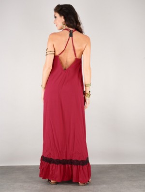 Toonzshop Gaia Long Dress Jurk Dames Rood | 201435-STL