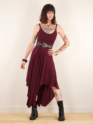 Toonzshop Gypse Asymmetric Flared Long Dress Jurk Dames Wine | 583176-XEK