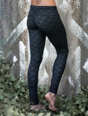 Toonzshop Hatha Longma Printed Long Leggings Leggings Dames Zwart | 106284-NCX