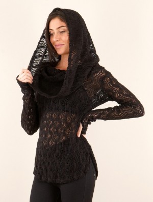 Toonzshop Hookäa Crochet Sweater Trui Dames Zwart | 912580-YLC