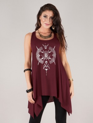 Toonzshop Ilanga Printed Knotted Sleeveless Tunic Topjes Dames Zilver | 416802-VUY