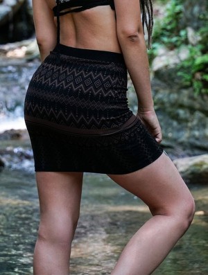 Toonzshop Ilmarë Aztec Printed Mini Skirt Rok Dames Zwart | 670481-IOW