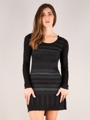 Toonzshop Inanna Aztec Printed Long Sleeve Hooded Short Dress Jurk Dames Grijs | 147620-EKX