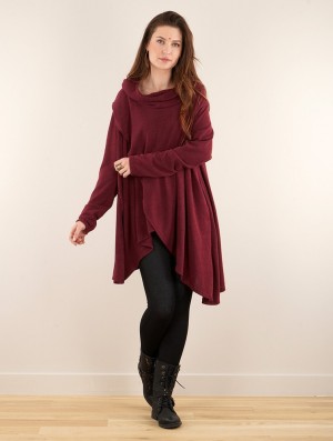 Toonzshop Inika Poncho Pullover Pullover Dames Wine | 240159-YXG