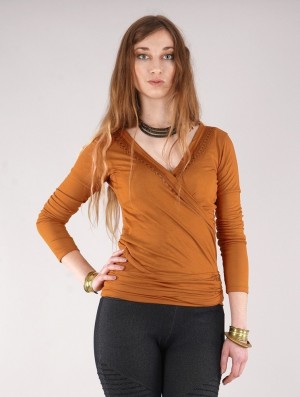 Toonzshop Irwaen Indie Long Sleeve Top Topjes Dames Rusty | 398651-UOW