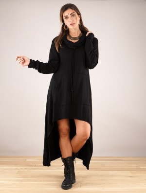 Toonzshop Isaya Oversize Hooded Sweater Trui Dames Zwart | 210678-KVN