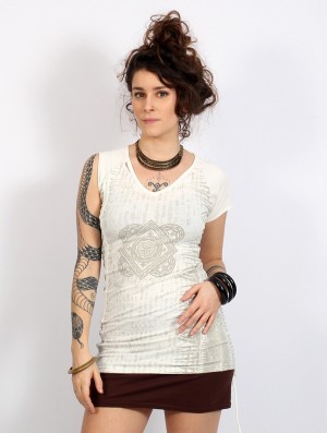Toonzshop Jaya Tunic Top Topjes Dames Offwhite | 206713-QSC