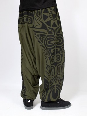Toonzshop Jinn Aladin Haida Gender Neutral Harem Pants Broek Heren Lichtgroen Zwart | 340192-QZC