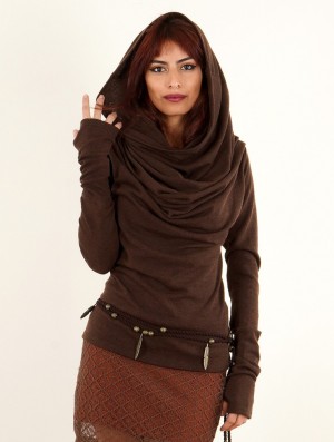 Toonzshop Kali Cowl Neck Sweater Trui Dames Bruin | 149583-JAQ