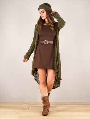 Toonzshop Kalyäa Crochet Cardigan Cardigan Dames Olijfgroen Groen | 452016-QGK