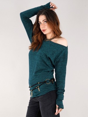 Toonzshop Kayäaz Batwing Sleeve Sweater Trui Dames Blauw | 389451-SMK