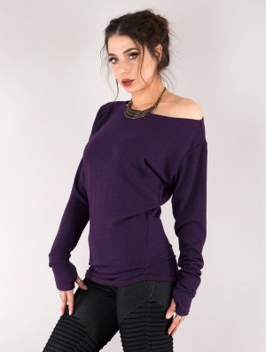 Toonzshop Kayäaz Batwing Sleeve Sweater Trui Dames Paars | 287091-LRY