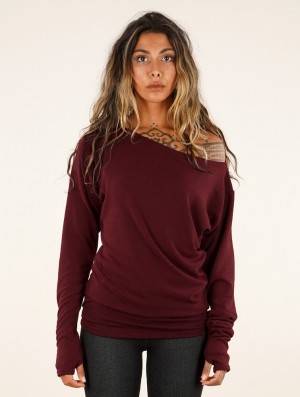 Toonzshop Kayäaz Batwing Sleeve Sweater Trui Dames Wine | 930675-CKI