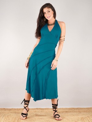 Toonzshop Kaylah Dress Jurk Dames Teal | 501397-ITR