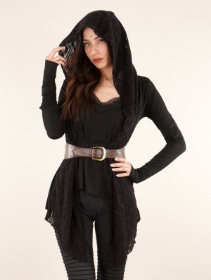 Toonzshop Lakyäa Rmx Bi-material Cardigan Cardigan Dames Zwart | 807534-DRS