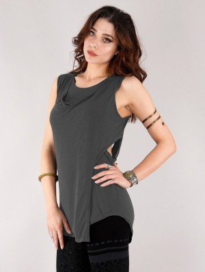 Toonzshop Leigha Loose Sleeveless Top Topjes Dames Donkergrijs | 921078-WYP