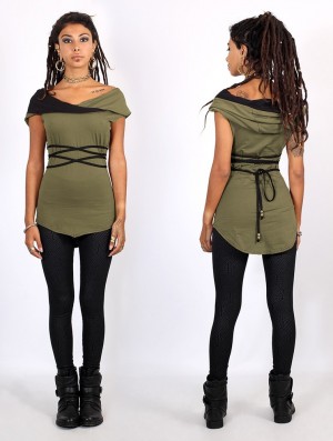 Toonzshop Liskä Hooded Tank Top Tanktop Dames Groen | 839476-KOW