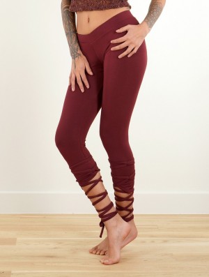 Toonzshop Lï-jade Short Pointy Leggings Leggings Dames Wine | 108249-CWE
