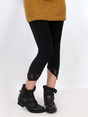 Toonzshop Lï-kaz Short Pointy Leggings With Lace Leggings Dames Zwart | 150287-WVQ