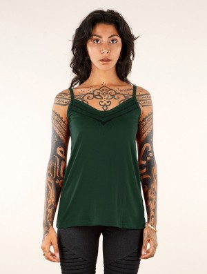 Toonzshop Lotus Ciryandil Printed Shoulder Strap Top Topjes Dames Pauw | 238415-GIC