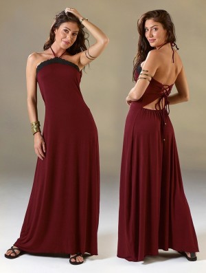 Toonzshop Lüune Sleeveless Long Dress Jurk Dames Wine | 462018-TSV