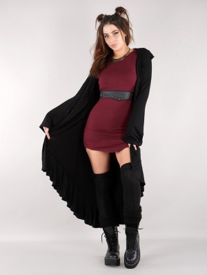 Toonzshop Lupinus Hooded Long Cardigan Cardigan Dames Zwart | 587261-NPV