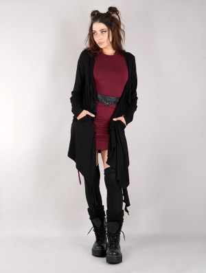 Toonzshop Lupulia Long Cardigan Cardigan Dames Zwart | 691230-NIK