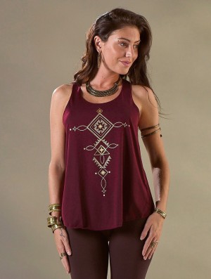 Toonzshop Luunja Printed Tank Top Tanktop Dames Goud | 184725-VPC