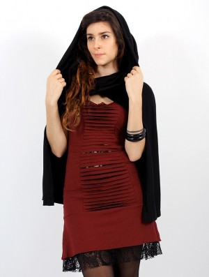 Toonzshop Magik Hooded Cape Poncho's Dames Zwart | 014387-ETZ