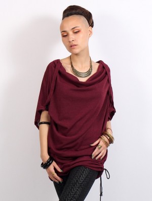 Toonzshop Mandlu Tunic Top Topjes Dames Donkerrood | 123540-VBW