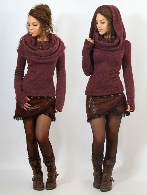 Toonzshop Mantra Big Collar Sweater Trui Dames Wine | 597304-FKZ