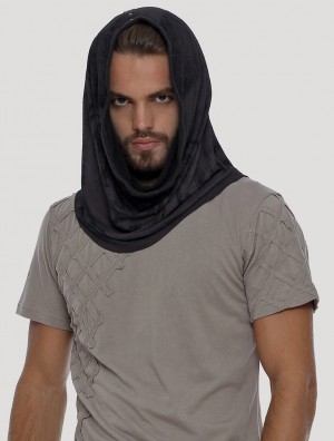 Toonzshop Marble Hooded Neck Warmer Scarves & Snoods Dames Zwart | 962581-ZMP