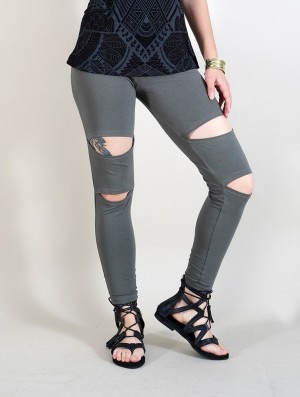 Toonzshop Mata Kaki Long Leggings Leggings Dames Lichtturkoois Grijs | 462189-GMF