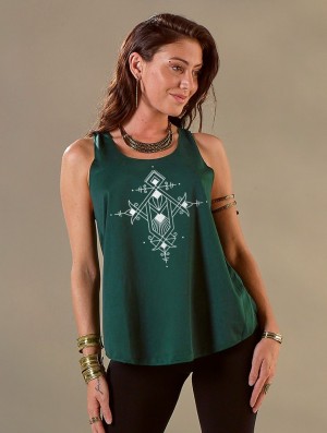 Toonzshop Mazica Printed Tank Top Tanktop Dames Zilver | 364875-ZOJ