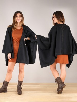 Toonzshop Melian Zohraa Kimono Jacket Jassen Dames Zwart | 582974-LOA