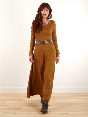 Toonzshop Melisandre Crochet Long Sleeve Long Sweater Dress Jurk Dames Rusty | 128463-RAU