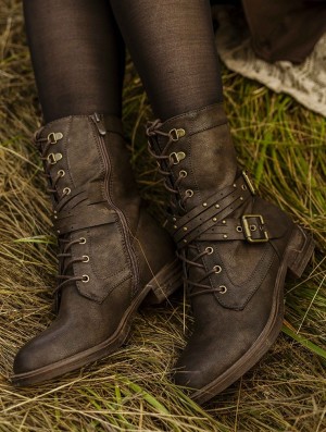 Toonzshop Menaka Boots Laarzen Dames Donkerbruin | 957316-KQF