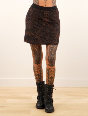 Toonzshop Minthara Africa Printed Mini Skirt Rok Dames Zwart | 179650-VAM