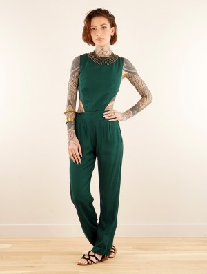Toonzshop Minyar Bare Back Strappy Jumpsuit Jumpsuit Dames Forest | 927861-CNB