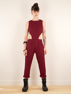 Toonzshop Minyar Bare Back Strappy Jumpsuit Jumpsuit Dames Wine | 938201-JIK