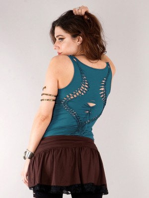 Toonzshop Naoko Tank Top Tanktop Dames Teal | 597210-LFR