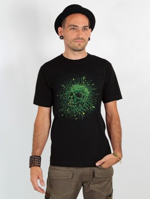 Toonzshop Nature Skull Printed Short Sleeve T-shirt T-Shirt Heren Zwart | 902846-RKE