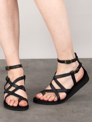 Toonzshop Nayru Gladiator Sandals Sandalen Dames Zwart | 675481-TLD