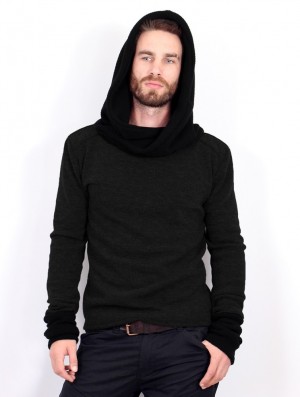 Toonzshop Nemöo Big Collar Hooded Sweater Trui Heren Zwart | 630458-FKL