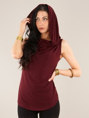 Toonzshop Nephilim Cowl Neck Sleeveless Top Topjes Dames Wine | 267593-JOH