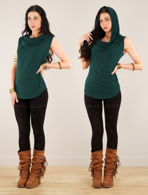 Toonzshop Nephilim Cowl Neck Sleeveless Top Topjes Dames Pauw | 089352-PNL