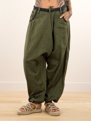 Toonzshop Niharika Gender Neutral Sarouel Pants Broek Dames Olijfgroen Groen | 051428-SBQ