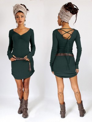 Toonzshop Nikkäa Sweater Dress Jurk Dames Donker | 675214-CFR