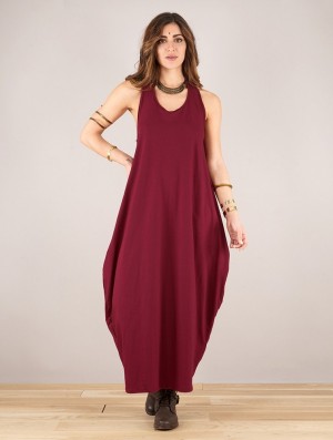 Toonzshop Noéa Sleeveless Long Dress Jurk Dames Wine | 825603-GUD